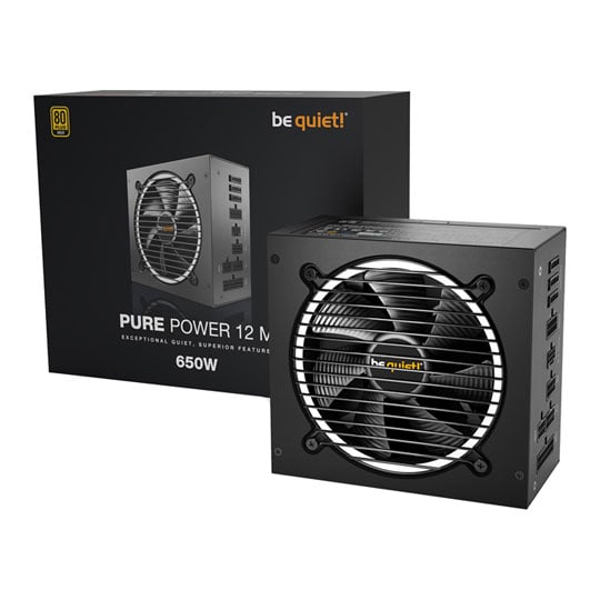 be quiet! Refurbished 650W be quiet! Pure Power 12 M, Fully Modular, 80PLUS Gold, Dual Rail, 54A, PCIe 5.0, 120mm Fan, ATX3.0 PSU