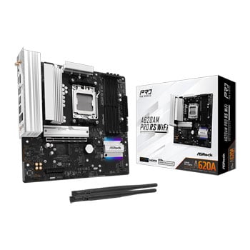 ASRock A620AM Pro RS WIFI, AMD A620A, AM5, DDR5, PCIe 4.0, 3x M.2, 2.5G LAN, Wi-Fi 6E, USB 3.2 Gen1, AMD EXPO, mATX