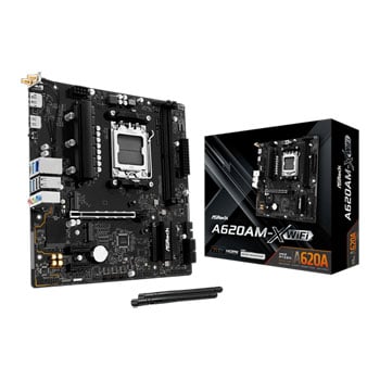 ASRock A620AM-X WIFI, AMD A620A, AM5, DDR5, PCIe 4.0, 2x M.2, 2.5G LAN, USB 3.2 Gen1, Wi-Fi 5, AMD EXPO, mATX