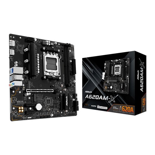 ASRock A620AM-X, AMD A620A, AM5, DDR5, PCIe 4.0, 2x M.2, 2.5G LAN, USB 3.2 Gen1, AMD EXPO, mATX