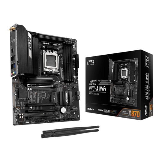 ASRock X870 Pro-A WiFi, AMD X870, AM5, DDR5, PCIe 5.0, 3x M.2, USB 4.0, 2.5G/WiFi 7, AMD EXPO, ATX