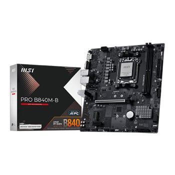 MSI PRO B840M-B, AMD B840, AM5, DDR5, PCIe 4.0, 2x M.2, 2.5GbE, USB 3.2 Gen1, AMD EXPO, mATX