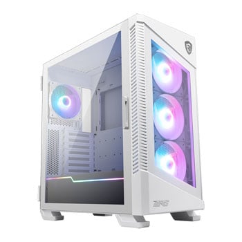 MSI Refurbished MSI MPG VELOX 100R, White, Mid Tower w/ Tempered Glass Window, 4x 120mm ARGB Fans, ATX/MicroATX/Mini-ITX