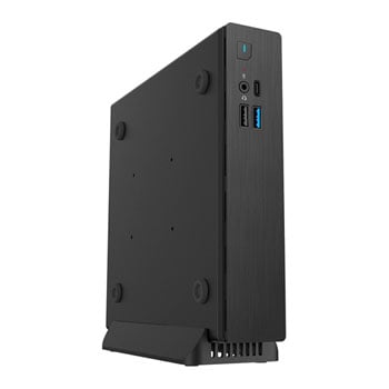 CiT CiS1i Mini-ITX Chassis, Black, Ultra Thin, CPU Cooler, WiFi Antenna, 120W Laptop Adapter, Desktop Stand