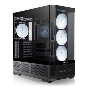 ThermalTake 370 TG ARGB Chassis, Mid Tower, Black, SF360 + SF120 ARGB Fans, USB-C, Back-Connect, ATX / mATX / mITX