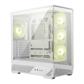 MSI MAG PANO 130R PZ, White, Mid-Tower Chassis w/ TG Window, 4x 120mm ARGB Fans, Back-Connect, ATX / mATX / mITX
