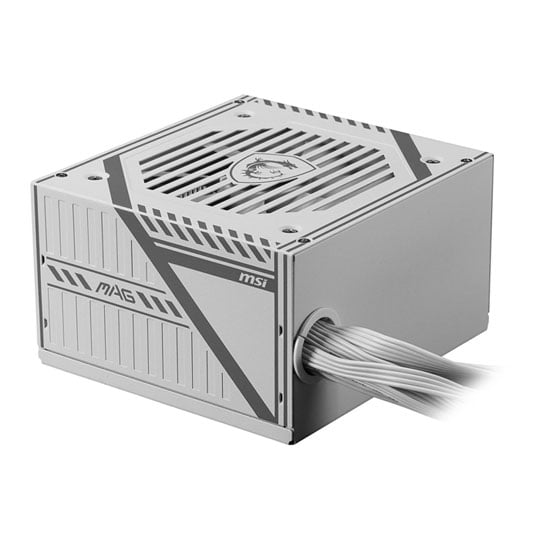 MSI 650W MSI MAG A650BNL WHITE, Fully Wired, 80PLUS Bronze, Single Rail, 54A, 120mm Hydro Bearing Fan, ATX