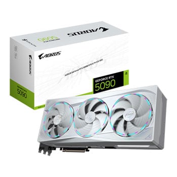 Gigabyte AORUS NVIDIA GeForce RTX 5090 STEALTH ICE 32GB GDDR7 Ray-Tracing Graphics Card, DLSS 4, 21760 Cores, 2655 MHz