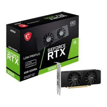 MSI NVIDIA GeForce RTX 3050 LP OC 6GB GDDR6 Ray-Tracing Graphics Card, 2304 Core, 1492MHz Boost