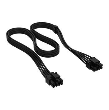 Corsair Elite Premium PSU Cable, EPS12V / ATX12V, Type-4, Individually Sleeved, Mesh Paracord, Black, Twin Pack