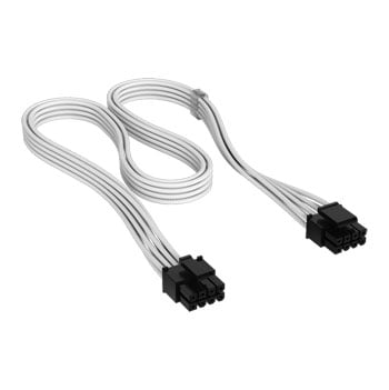 Corsair Elite Premium PSU Cable, EPS12V / ATX12V, Type-4, Individually Sleeved, Mesh Paracord, White, Twin Pack