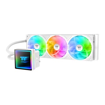 ThermalTake TH360 V3 ARGB AIO Hydro CPU Cooler, White, 3 x 120mm ARGB Fans, Infinity Mirror Display, Intel / AMD