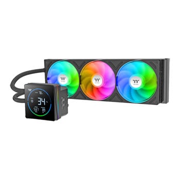 ThermalTake TH360-S V3 ARGB AIO Hydro CPU Cooler, Black, 3 x 120mm ARGB Fans, LCD Segment Display, Intel / AMD