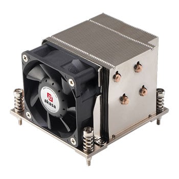 Akasa 2U Cooler for Intel LGA 1851 / 1700, 60mm Fan, 5 Copper Heatpipes, 8000RPM, 4-Pin PWM, Low-Profile, Aluminium