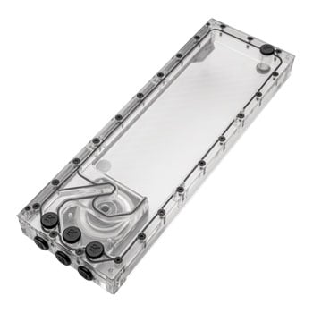 EK 360mm EK-Quantum Kinetic³ FLT 360 D5 Reservoir Body, Plexi, D-RGB, 3x 120mm Fan Mounting Holes, 9x G1/4" Ports