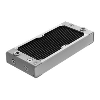 EK 240mm EK-Quantum Surface P240M X-Flow Custom Cooling Radiator, White, 44mm Thickness, 2x 120mm Fan Mounts, Copper, G1/4"