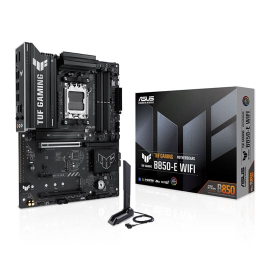 ASUS Refurbished ASUS TUF GAMING B850-E WIFI, AMD B850, AM5, DDR5, PCIe 5.0, 3x M.2, 2.5G/WiFi 6E, USB 20Gbps, AMD EXPO, ATX