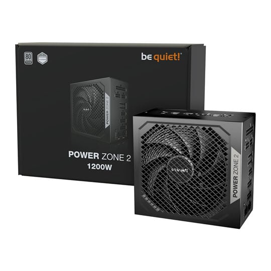 be quiet! 1200W be quiet! Power Zone 2, Black, Fully Modular, 80PLUS Platinum, Single Rail, 100A +12V, 140mm Fan, ATX 3.1 PSU