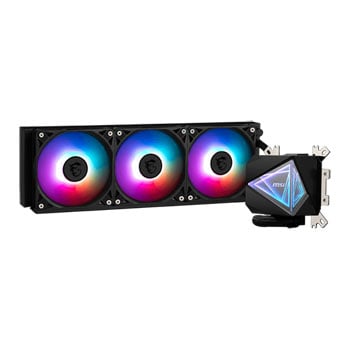 MSI Refurbished MSI MAG CoreLiquid I360 AIO Liquid Cooler, 3x120mm Fans, Aluminium, 360mm Radiator, Intel/AMD, MSI Mystic
