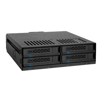 ICY DOCK ExpressCage MB324SP-1B Enclosure, 4 x 2.5" SATA / SAS HDDs or SSDs, Hot-swappable Bays, Active Power Technology
