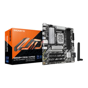 Gigabyte B860M DS3H WIFI6E, Intel B860, LGA1851, DDR5, PCIe 5.0, 2x M.2, 2.5GbE, Wi-Fi 6E, USB 3.2 Gen 1, mATX