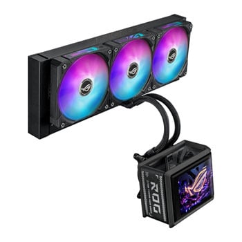 ASUS Refurbished ASUS ROG RYUO IV SLC 360 ARGB, Black, 360mm All-in-One Hydro CPU Cooler, 3x120mm ARGB Fans, AMOLED Screen