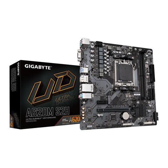Gigabyte A620M S2H, AMD A620, AM5, DDR5, PCIe 4.0, 1x M.2, GbE, USB 3.2 Gen1, AMD EXPO, mATX