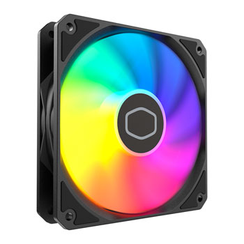 Cooler Master 120mm Cooler Master MF120 Lite ARGB, Black, 9 Blade, 1750rpm, 70.5CFM, Sleeve Bearing 4-Pin PWM + RGB