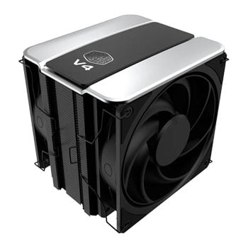 Cooler Master V4 ALPHA 3DHP Black CPU Air Cooler, 2x 120mm Mobius PWM Fans, Single Tower, 2x Copper Heatpipes, Intel/AMD