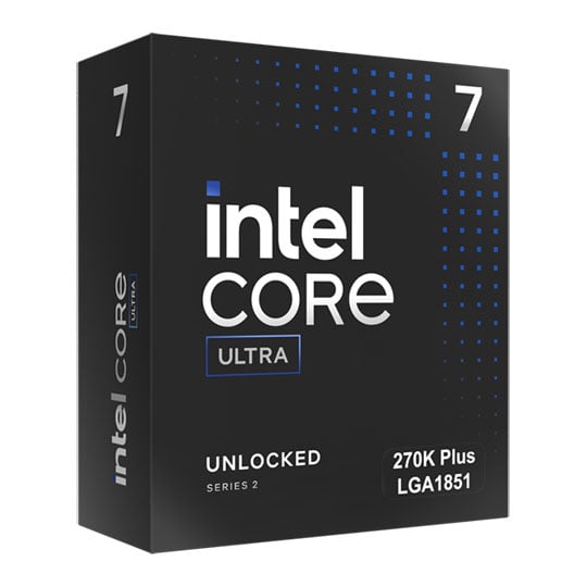 Intel Core Ultra 7 270K Plus, S1851, Core Ultra Series 2, 24 Cores, 24 Threads, 5.5 GHz Turbo, 36MB Cache, 125W, Retail