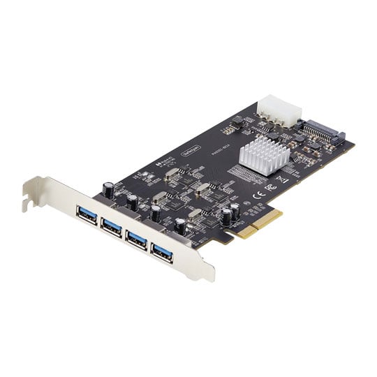 StarTech.com 4-Port Startech USB 3.2 Gen1 Type-A Expansion Card, PCIe 2.0 x4, 5Gbps, Independent Bus Controllers, Windows / Linux