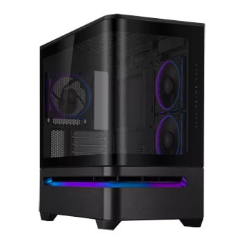 ASUS Prime AP202 ARGB Chassis, MicroATX Tower, Black, 3x ARGB PWM Fans, USB-C / 3.5mm, mATX / mITX
