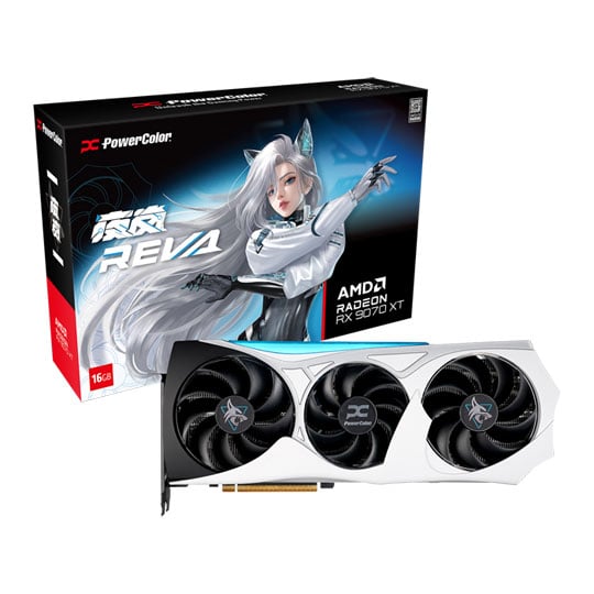 PowerColor Radeon RX 9070 XT HELLHOUND REVA 16GB GDDR6 Graphics Card, RDNA4, 4096 Streams, 3010 MHz Boost