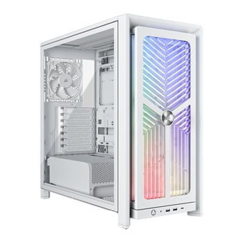 Corsair FRAME 4000X RS Chassis, White, Mid Tower, 4 x RS120 Fans, USB-C / 3.5mm, E-ATX / ATX / mATX / mITX