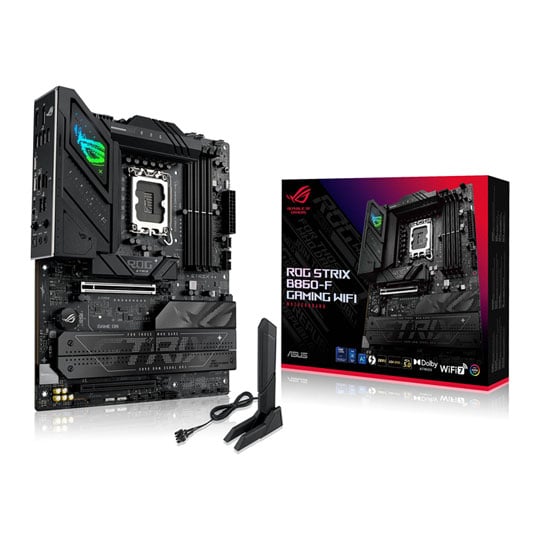 ASUS Refurbished ASUS ROG STRIX B860-F GAMING WIFI, Intel B860, LGA1851, DDR5, PCIe 5.0, 4x M.2, 2.5GbE/WiFi7, USB 4.0, ATX