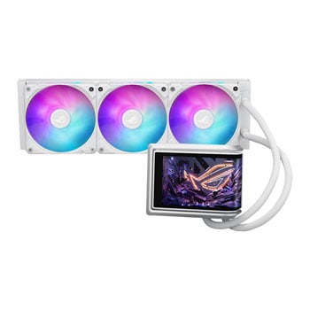 ASUS ROG Ryuo IV 360 ARGB White, 360mm All-In-One Hydro CPU Cooler, 3x 120mm ROG MF-12C ARGB Fans, AuraSync, Intel / AMD