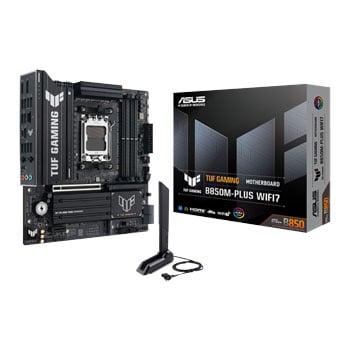 ASUS Refurbished ASUS TUF GAMING B850M-PLUS WiFi 7, AMD B850, AM5, DDR5, PCIe 5.0, 3x M.2, 2.5G/WiFi7, 3.2 Gen2x2, AMD EXPO