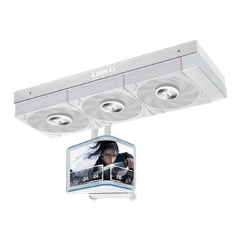 Lian Li Hydroshift II OLED Curved 360P28 AIO Hydro CPU Cooler, White, 3 x 120mm UNI FAN P28 V2, Intel / AMD