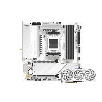 Sapphire Radeon RX 9070 XT PURE 16GB GDDR6 Graphics Card with Sapphire PURE B850M WIFI AM5 DDR5 mATX Motherboard