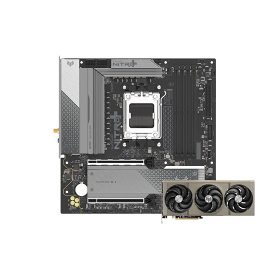 Sapphire Radeon RX 9070 XT NITRO+ 16GB GDDR6 Graphics Card with Sapphire NITRO+ B850M WIFI AM5 DDR5 mATX Motherboard