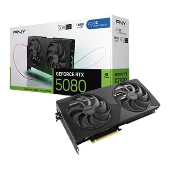 PNY NVIDIA GeForce RTX 5080 SLIM OC 16GB GDDR7 Ray-Tracing Graphics Card, DLSS 4, 10752 Cores, 2730MHz Boost
