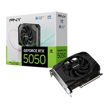 PNY NVIDIA GeForce RTX 5050 SINGLE FAN 8GB GDDR6 Ray-Tracing Graphics Card, DLSS 4, 2560 Cores, 2572 MHz Boost
