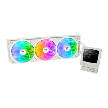 ThermalTake Retro 360 Ultra AIO Hydro CPU Cooler, Beige, 3 x 120mm ARGB Fans, 3.7" LCD Display, Intel / AMD