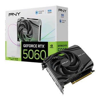 PNY NVIDIA GeForce RTX 5060 SINGLE FAN 8GB GDDR7 Ray-Tracing Graphics Card, DLSS 4, 3840 Cores, 2497 MHz Boost