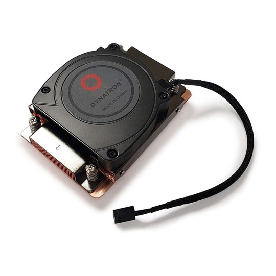 Dynatron A42 Radial Air CPU Cooler, 1U, Black, 80mm Blower Fan, Double Ball Bearing, Copper Fins, AM4 / AM5
