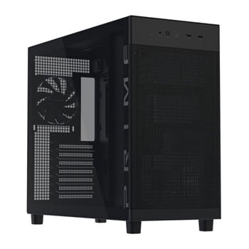 ASUS Prime AP303 TG Chassis, Black, Mid Tower, Quasi-Filter Mesh, GPU Bracket, USB 3.2 / 3.5mm, ATX / mATX / mITX