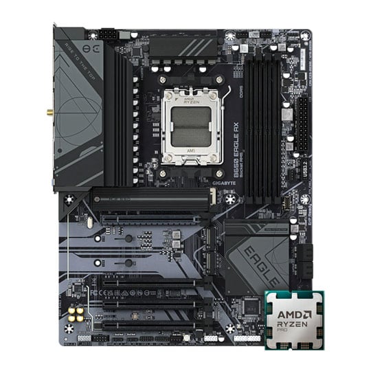 Gigabyte B650 EAGLE ATX Motherbord + AMD Ryzen 7 PRO 7745 OEM 8-Core /16 Thread Processor Bundle