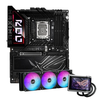 ASUS ROG MAXIMUS Z890 HERO Motherboard with ASUS ROG Ryuo IV 360 ARGB Black AIO Intel / AMD CPU Water Cooler Bundle