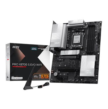 MSI PRO X870E-S EVO Wi-Fi, AMD X870E, AM5, DDR5, PCIe 5.0, 3x M.2, 5GbE, Wi-Fi 7, USB 4, AMD EXPO, ATX