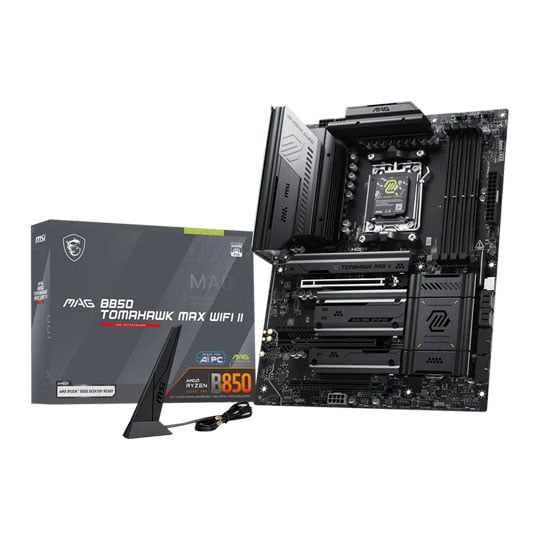 MSI MAG B850 TOMAHAWK MAX WIFI II, AMD B850, AM5, DDR5, PCIe 5.0, 4x M.2, 5G/WiFi7, USB 3.2 A+C, AMD EXPO, ATX